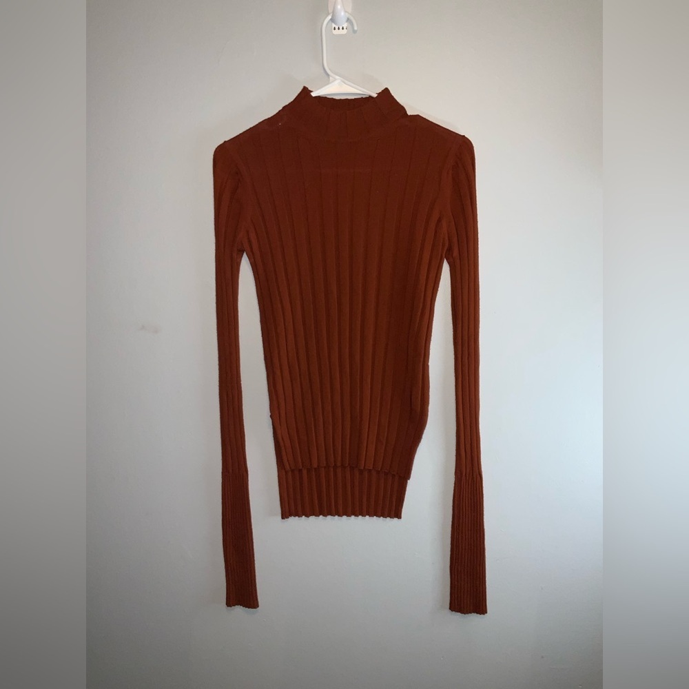 Theory Women's Cowl Neck Sweater in Rust - Picture 2 of 4